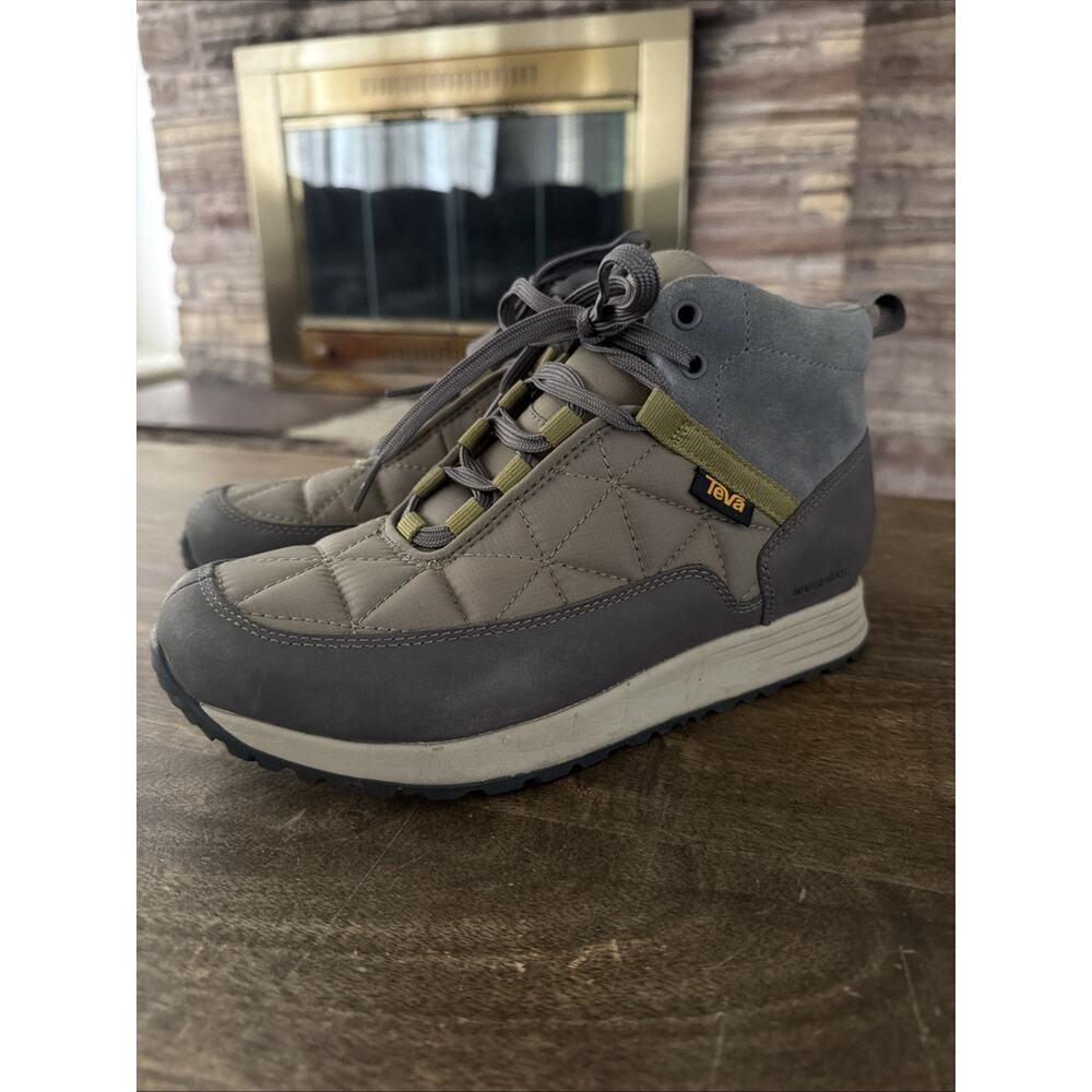 TEVA GREY/ OLIVE WATERPROOF EMBER COMMUTE SNEAKER BOOT, MEN US 7